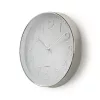 Nedis CLWA015PC30SR falióra, 30 cm átmérő,  1 x AA, ezüst/fehér, quarz technológia, 1,5V