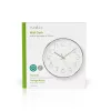 Nedis CLWA015PC30SR falióra, 30 cm átmérő,  1 x AA, ezüst/fehér, quarz technológia, 1,5V