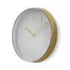 Nedis CLWA015PC30GD falióra, 30 cm átmérő,  1 x AA, arany/fehér, quarz technológia, 1,5V