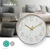 Nedis CLWA015PC30GD falióra, 30 cm átmérő,  1 x AA, arany/fehér, quarz technológia, 1,5V
