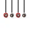 Nedis CAGL24200BK100 sztereo audio kábel, 2 X RCA dugó - 2 X RCA dugó, hossz 10m