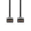 Nedis CVGL34060BK05 ultra HD HDMI kábel, HDMI dugó - dugó, 4K@60Hz, ARC, 18 Gbps, aranyozott csatlakozók, hossz 0,5m