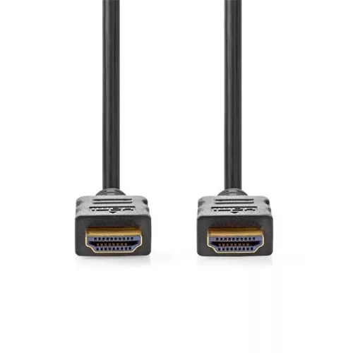 Nedis CVGL34060BK05 ultra HD HDMI kábel, HDMI dugó - dugó, 4K@60Hz, ARC, 18 Gbps, aranyozott csatlakozók, hossz 0,5m