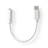 Nedis CCGB65950WT01 USB-C (USB C) dugó - 3,5 mm sztereo jack aljzat, aranyozott, 0,10m