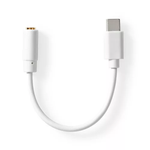 Nedis CCGB65950WT01 USB-C (USB C) dugó - 3,5 mm sztereo jack aljzat, aranyozott, 0,10m