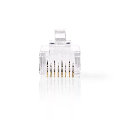 Nedis CCGB89305TP sodrott kábelre, UTP RJ45 CAT6 csatlakozó dugó, szerelhető, aranyozott, 10db/csomag