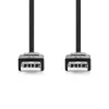 Nedis CCGL60000BK10 USB A apa - USB-A apa kábel, USB2.0, hossz: 1m
