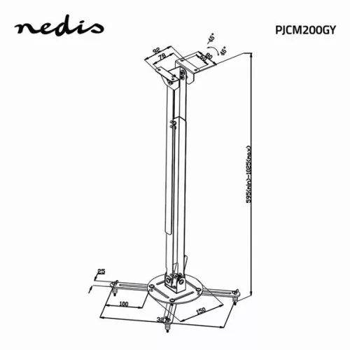 Nedis PJCM200GY projektor tartó konzol