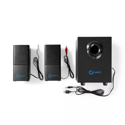Nedis GSPR10021BK aktív gamer hangszóró 2.1, USB tápellátás, 3,5 mm jack, 30 W, Hangerőszabályozó