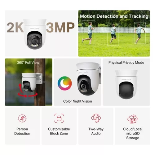 MERCUSYS Wireless Kamera Cloud kültéri éjjellátó 2K, MC510