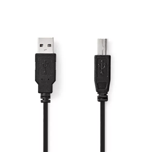 Nedis CCGL60100BK05 USB2.0, USB A - B kábel, 480Mbs, 10W, hossz 0,5m