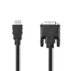 Nedis CCGL34800BK30 HDMI - DVI-D 24+1p kábel, 1080p, hossz 3m