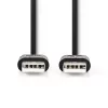 Nedis CCGL60001BK20 USB A apa - USB-A apa kábel, USB2.0, hossz: 2m