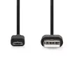Nedis CCGL60500BK05 USB 2.0  USB-A dugó  - USB Micro-B dugó  10 W 480 Mbps, 0,5m