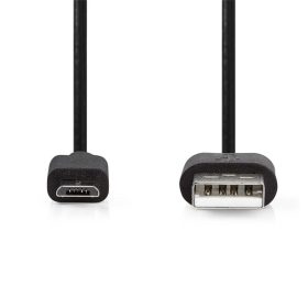   Nedis CCGL60500BK05 USB 2.0  USB-A dugó  - USB Micro-B dugó  10 W 480 Mbps, 0,5m