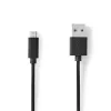 Nedis CCGL60500BK05 USB 2.0  USB-A dugó  - USB Micro-B dugó  10 W 480 Mbps, 0,5m