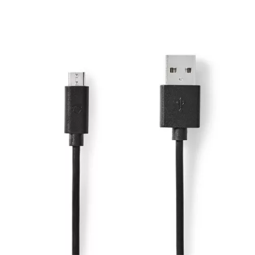 Nedis CCGL60500BK05 USB 2.0  USB-A dugó  - USB Micro-B dugó  10 W 480 Mbps, 0,5m