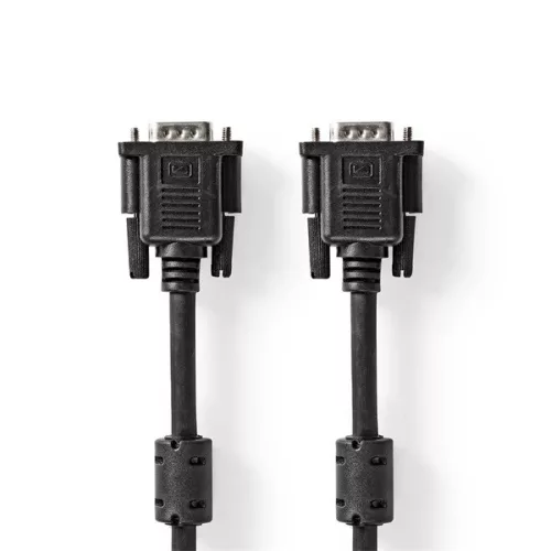 Nedis CCGL59000BK50, VGA kábel, VGA dugó - dugó, Maximális felbontás: 1280x768, hossz: 5m