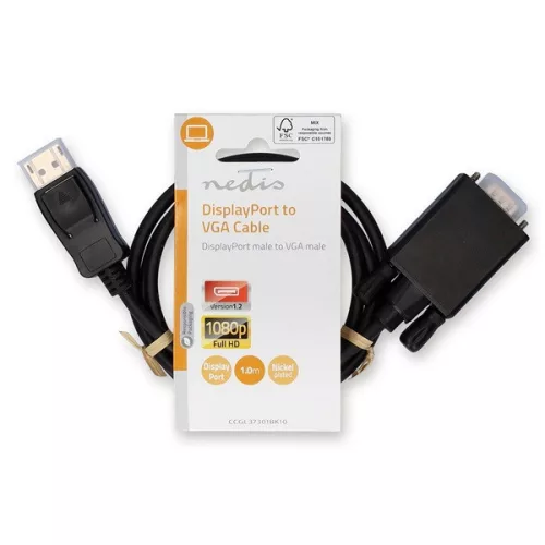 Nedis CCGL37301BK10 VGA -  Displayport kábel 1080p, 1m