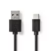Nedis CCGL60601BK10 USB A - USB C (USB-C) kábel, 5W, hossz 1m