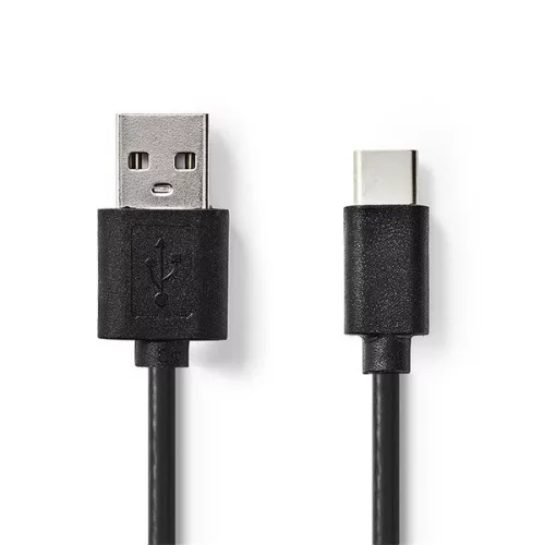 Nedis CCGL60601BK20 USB A - USB C (USB-C) kábel, 5W, hossz 2m