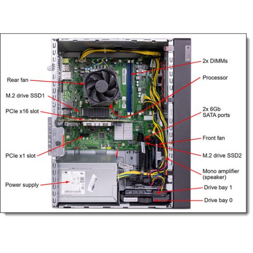 LENOVO torony szerver - ST45 V3 (3.5"), 4C AMD EPYC 4124P 3.8GHz, 1x16GB, 2x480GB RI SSD, Software RAID, 500W.