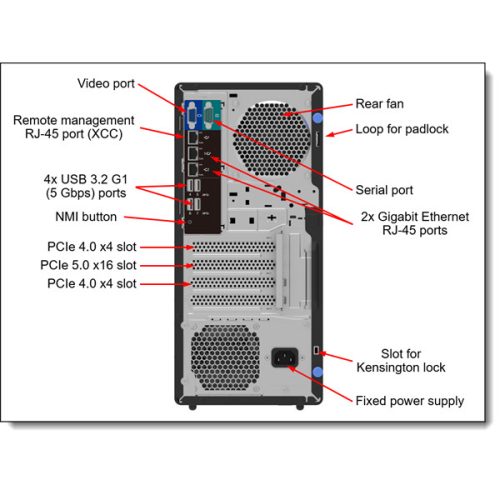 LENOVO torony szerver - ST50 V3 (3.5"), 4C 6315P 2.8Ghz, 1x16GB, 2x 480GB RI SSD, SW RAID, XCC2: Std, 500W.