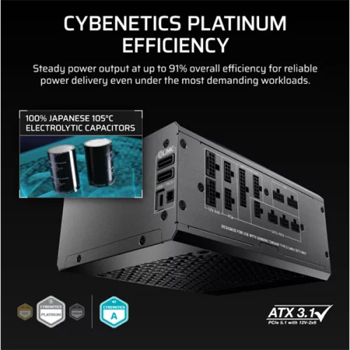 CORSAIR Tápegység Moduláris, iCUE LINK HXi SHIFT Series HX1500i SHIFT, 1500W, Cybenetics Platinum
