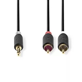   Nedis CABW22200AT05 sztereo audió kábel 3,5mm sztereo jack - 2x RCA,  Aranyozott,  0,5 m