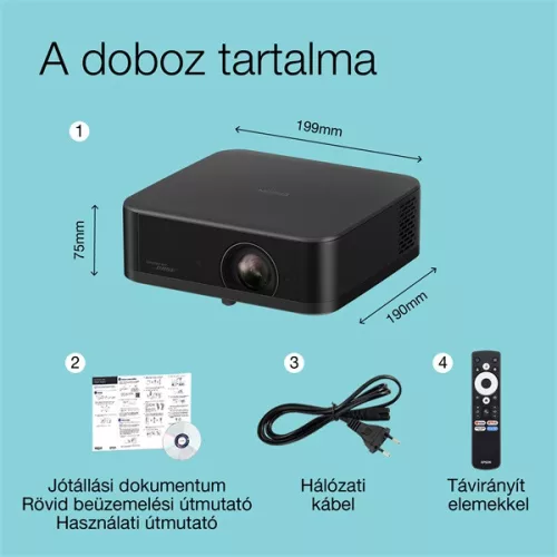 EPSON Projektor - Lifestudio Pop – EF-62B (3LCD, 1920x1080, 16:9, 700 AL, 5 000 000:1, HDMI/USB/WiFi)