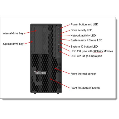 LENOVO torony szerver - ST50 V3 (3.5"), 4C E-2434 3.4Ghz, 2x32GB, 2x 960GB RI SSD, SW RAID, XCC2: Std, 500W.