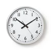 Nedis CLWA016PC38AL falióra, 38 cm átmérő,  1 x AA, ezüst/fehér, quarz technológia, 1,5V