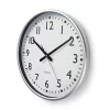 Nedis CLWA016PC38AL falióra, 38 cm átmérő,  1 x AA, ezüst/fehér, quarz technológia, 1,5V