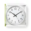 Nedis CLWA016PC38AL falióra, 38 cm átmérő,  1 x AA, ezüst/fehér, quarz technológia, 1,5V