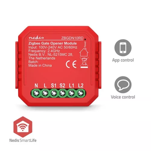 Nedis ZBGDN10RD smart Garázskapu-nyitó | 2,5 W | Terminál csatlakozás | Alkalmazás elérhető: Android™ / IOS