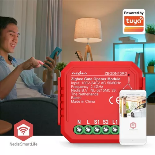 Nedis ZBGDN10RD smart Garázskapu-nyitó | 2,5 W | Terminál csatlakozás | Alkalmazás elérhető: Android™ / IOS