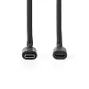 Nedis CCGL64010BK20 USB 3.2 Gen 1, USB C (USB-C) hosszabítókábel, 60W, 4K@60Hz, 5 Gbps, hossz 2m