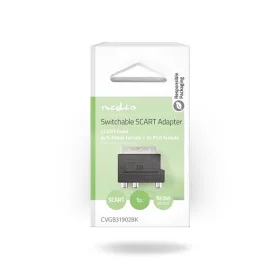   Nedis CVGB31902BK SCART adapter, SCART Férfi | S-Video nő / 3x RCA nő, nikkelezett,  kapcsolható