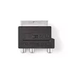 Nedis CVGB31902BK SCART adapter, SCART Férfi | S-Video nő / 3x RCA nő, nikkelezett,  kapcsolható