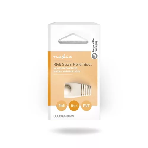 Nedis CCGB89900WT törésgátló UTP RJ45 csatlakozóhoz, fehér, 10db/csomag