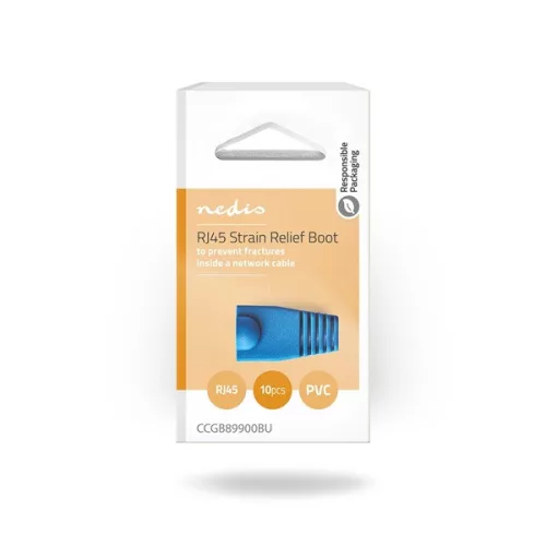 Nedis CCGB89900BU törésgátló UTP RJ45 csatlakozóhoz, kék, 10db/csomag