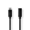 Nedis CCGL64010BK10 USB 3.2 Gen 1, USB C (USB-C) hosszabítókábel, 60W, 4K@60Hz, 5 Gbps, hossz 1m