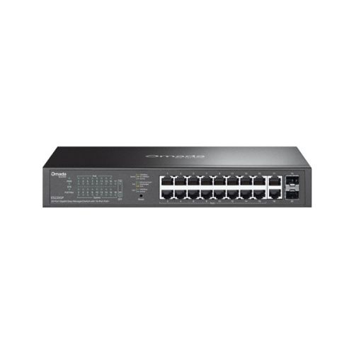 TP-LINK Switch 20x1000Mbps(16xPOE+) + 2xSFP Fémházas Easy Smart (Omada), ES220GP
