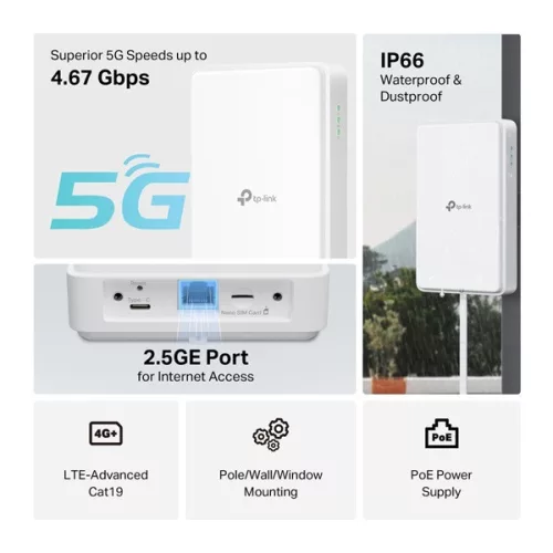 TP-LINK 4G/5G Modem + Router Kültéri, NE200-OUTDOOR