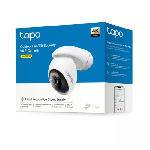 TP-LINK Wireless Kamera Cloud kültéri + Okos Solar Panel IP65, TAPO C630 KIT