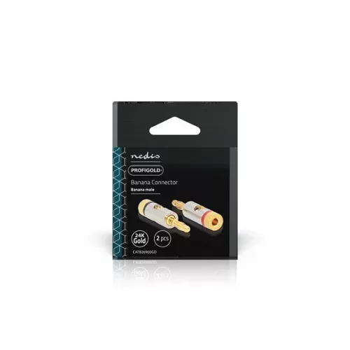 Nedis Profigold CATB26900GD aranyozott fém banándugó, 2db/csomag