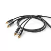 Nedis Profigold CATB24200GY10 sztereó audiokábel, 2x RCA apa | 2x RCA apa | Aranyozott | 1m