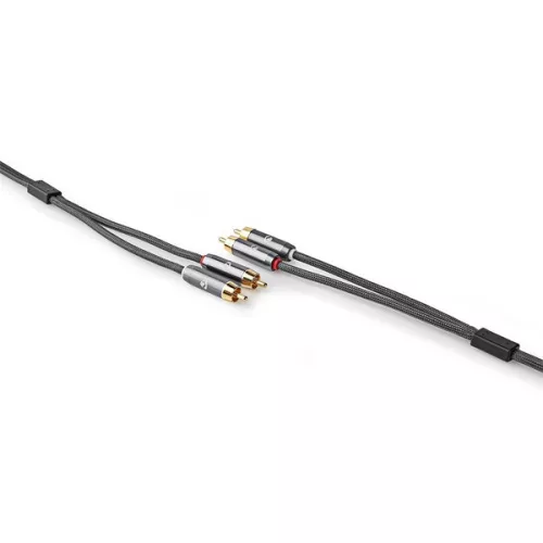 Nedis Profigold CATB24200GY10 sztereó audiokábel, 2x RCA apa | 2x RCA apa | Aranyozott | 1m