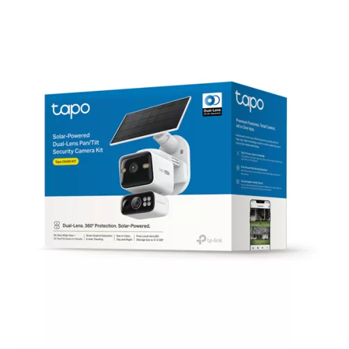 TP-LINK Wireless Kamera Cloud kültéri Dual + Okos Solar Panel IP65 1xSIM foglalat, TAPO C645D KIT