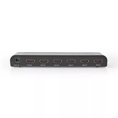 Nedis VSWI3475AT HDMI kapcsoló, 5x HDMI bemenet | 1x HDMI kimenet, 4K@60Hz | 18 Gbps | Távirányítós